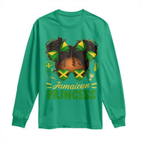 Jamaica Princess Long Sleeve Shirt Proud Jamaican Afro Black Girls Jamaica Flag Pride - Wonder Print Shop