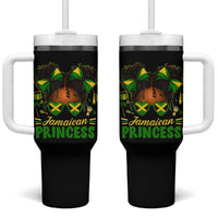 Jamaica Princess Tumbler With Handle Proud Jamaican Afro Black Girls Jamaica Flag Pride - Wonder Print Shop