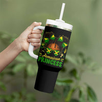 Jamaica Princess Tumbler With Handle Proud Jamaican Afro Black Girls Jamaica Flag Pride - Wonder Print Shop