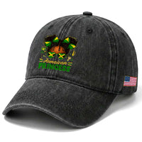 Jamaica Princess Washed Cotton Baseball Cap Proud Jamaican Afro Black Girls Jamaica Flag Pride