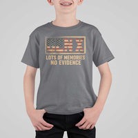 Funny Saying Sarcastic Gen X Lots of Memories No Evidence T Shirt For Kid Vintage American Flag