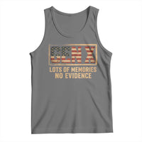 Funny Saying Sarcastic Gen X Lots of Memories No Evidence Tank Top Vintage American Flag
