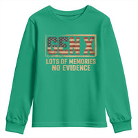Funny Saying Sarcastic Gen X Lots of Memories No Evidence Youth Sweatshirt Vintage American Flag