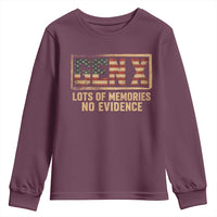 Funny Saying Sarcastic Gen X Lots of Memories No Evidence Youth Sweatshirt Vintage American Flag