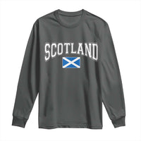 Scotland Long Sleeve Shirt Vintage Retro Varsity Sports Scottish Flag Graphic