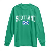 Scotland Long Sleeve Shirt Vintage Retro Varsity Sports Scottish Flag Graphic