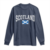 Scotland Long Sleeve Shirt Vintage Retro Varsity Sports Scottish Flag Graphic