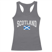 Scotland Racerback Tank Top Vintage Retro Varsity Sports Scottish Flag Graphic