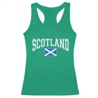Scotland Racerback Tank Top Vintage Retro Varsity Sports Scottish Flag Graphic