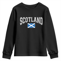 Scotland Youth Sweatshirt Vintage Retro Varsity Sports Scottish Flag Graphic