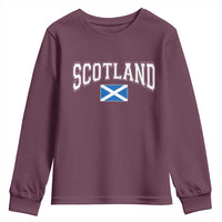 Scotland Youth Sweatshirt Vintage Retro Varsity Sports Scottish Flag Graphic
