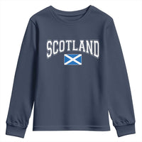 Scotland Youth Sweatshirt Vintage Retro Varsity Sports Scottish Flag Graphic