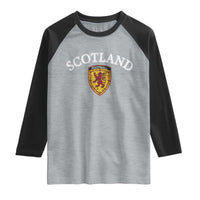 Scotland Soccer Raglan Shirt Scottish Rampant Lion Scotland Coat of Arms Banner Football Fan