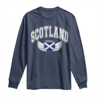 Scotland Soccer Long Sleeve Shirt Retro Vintage Scottish Flag Football Fan