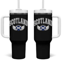 Scotland Soccer Tumbler With Handle Retro Vintage Scottish Flag Football Fan