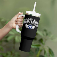Scotland Soccer Tumbler With Handle Retro Vintage Scottish Flag Football Fan
