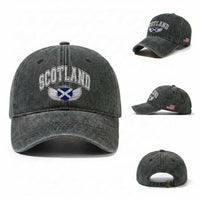 Scotland Soccer Washed Cotton Baseball Cap Retro Vintage Scottish Flag Football Fan