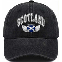 Scotland Soccer Washed Cotton Baseball Cap Retro Vintage Scottish Flag Football Fan