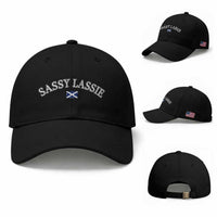 Sassy Lassie Scotland Flag Baseball Cap Funny Scottish Pride Heritage Gift