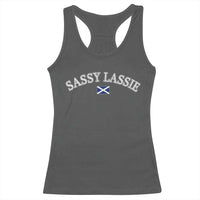 Sassy Lassie Scotland Flag Racerback Tank Top Funny Scottish Pride Heritage Gift