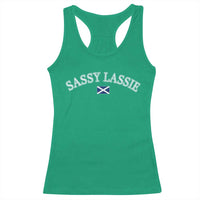 Sassy Lassie Scotland Flag Racerback Tank Top Funny Scottish Pride Heritage Gift
