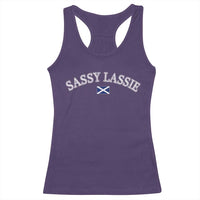 Sassy Lassie Scotland Flag Racerback Tank Top Funny Scottish Pride Heritage Gift