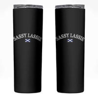 Sassy Lassie Scotland Flag Skinny Tumbler Funny Scottish Pride Heritage Gift