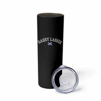 Sassy Lassie Scotland Flag Skinny Tumbler Funny Scottish Pride Heritage Gift