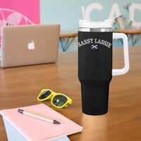 Sassy Lassie Scotland Flag Tumbler With Handle Funny Scottish Pride Heritage Gift