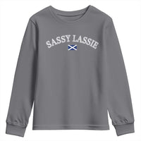 Sassy Lassie Scotland Flag Youth Sweatshirt Funny Scottish Pride Heritage Gift