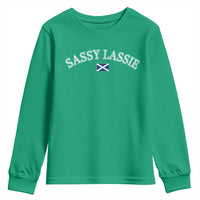 Sassy Lassie Scotland Flag Youth Sweatshirt Funny Scottish Pride Heritage Gift