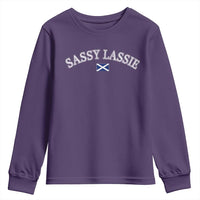 Sassy Lassie Scotland Flag Youth Sweatshirt Funny Scottish Pride Heritage Gift