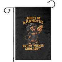 Funny Embarrassing Dachshund Garden Flag Wiener Hot Dog Pun Crude Cringey Inappropriate Humor