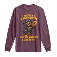 Funny Embarrassing Dachshund Long Sleeve Shirt Wiener Hot Dog Pun Crude Cringey Inappropriate Humor