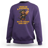 Funny Embarrassing Dachshund Sweatshirt Wiener Hot Dog Pun Crude Cringey Inappropriate Humor