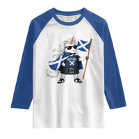 Funny Scotland Unicorn Raglan Shirt Cool Scottish Unicorn with Kilt Flag Scotland Pride Football Fans