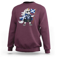 Funny Scotland Unicorn Sweatshirt Cool Scottish Unicorn with Kilt Flag Scotland Pride Football Fans