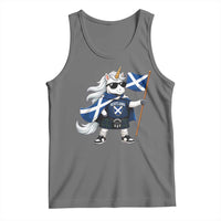 Funny Scotland Unicorn Tank Top Cool Scottish Unicorn with Kilt Flag Scotland Pride Football Fans