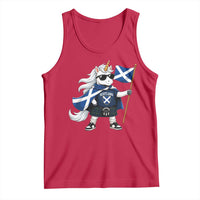 Funny Scotland Unicorn Tank Top Cool Scottish Unicorn with Kilt Flag Scotland Pride Football Fans