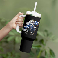 Funny Scotland Unicorn Tumbler With Handle Cool Scottish Unicorn with Kilt Flag Scotland Pride Football Fans