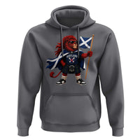 Proud Scotland Rampant Lion Hoodie Scottish Flag Red Lion Mascot with Kilt Football Fans