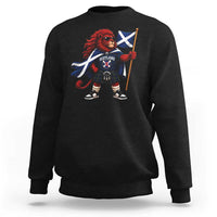 Proud Scotland Rampant Lion Sweatshirt Scottish Flag Red Lion Mascot with Kilt Football Fans