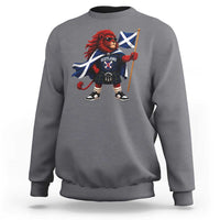 Proud Scotland Rampant Lion Sweatshirt Scottish Flag Red Lion Mascot with Kilt Football Fans