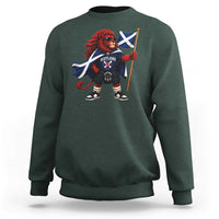 Proud Scotland Rampant Lion Sweatshirt Scottish Flag Red Lion Mascot with Kilt Football Fans