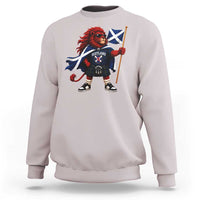 Proud Scotland Rampant Lion Sweatshirt Scottish Flag Red Lion Mascot with Kilt Football Fans