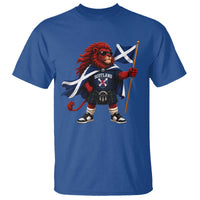 Proud Scotland Rampant Lion T Shirt Scottish Flag Red Lion Mascot with Kilt Football Fans