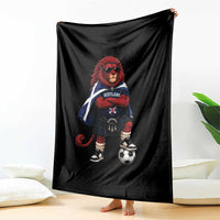 Scotland Rampant Lion Soccer Fan Throw Blanket Scottish Pride Red Lion in Kilt with Sunglasses Football