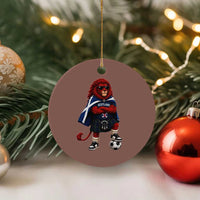 Scotland Rampant Lion Soccer Fan Ceramic Ornament Scottish Pride Red Lion in Kilt with Sunglasses Football