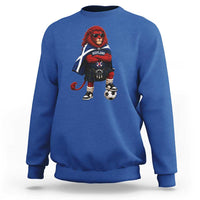Scotland Rampant Lion Soccer Fan Sweatshirt Scottish Pride Red Lion in Kilt with Sunglasses Football