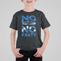 No Scotland No Party Scottish T Shirt For Kid Retro Scottish Banner Fan Scotland Flag